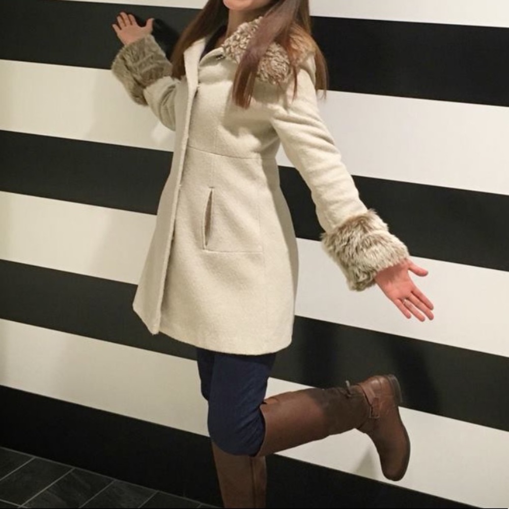Miss Selfridge Peter Pan Faux Fur Coat